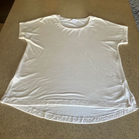 Soma Weekend split curved back hem super soft rayon stretch t-shirt loungewear - Picture 5 of 12